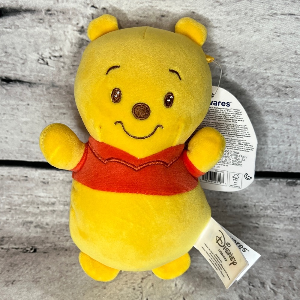Disney Hug Mees Squishmallows 7" Winnie the Pooh Plush Red Shirt Toy